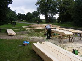Richtplatz zum Vorarbeiten der Dachstühle